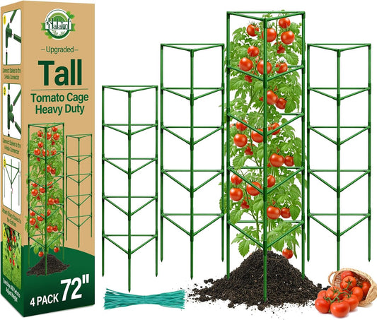 4 Pack 72" Tall Tomato Cages for Garden, Large Tomato Trellis