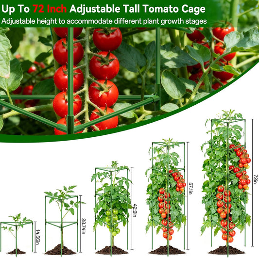 4 Pack 72" Tall Tomato Cages for Garden, Large Tomato Trellis