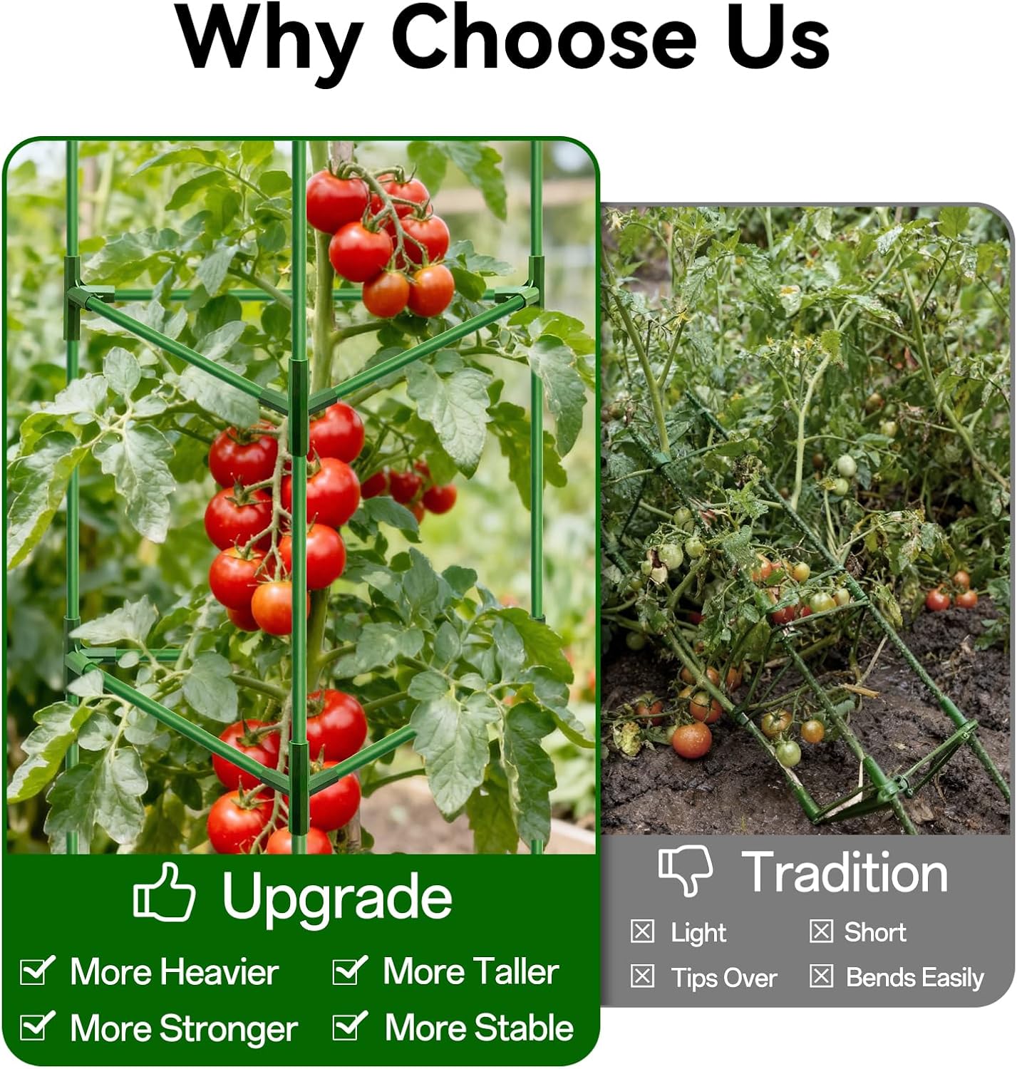 4 Pack 72" Tall Tomato Cages for Garden, Large Tomato Trellis