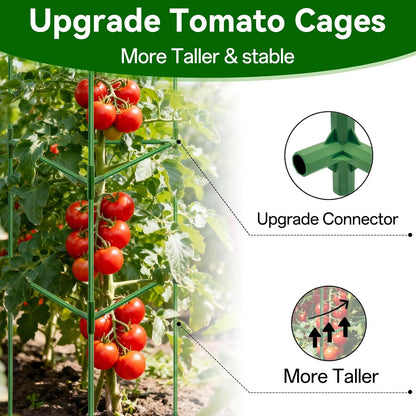4 Pack 72" Tall Tomato Cages for Garden, Large Tomato Trellis