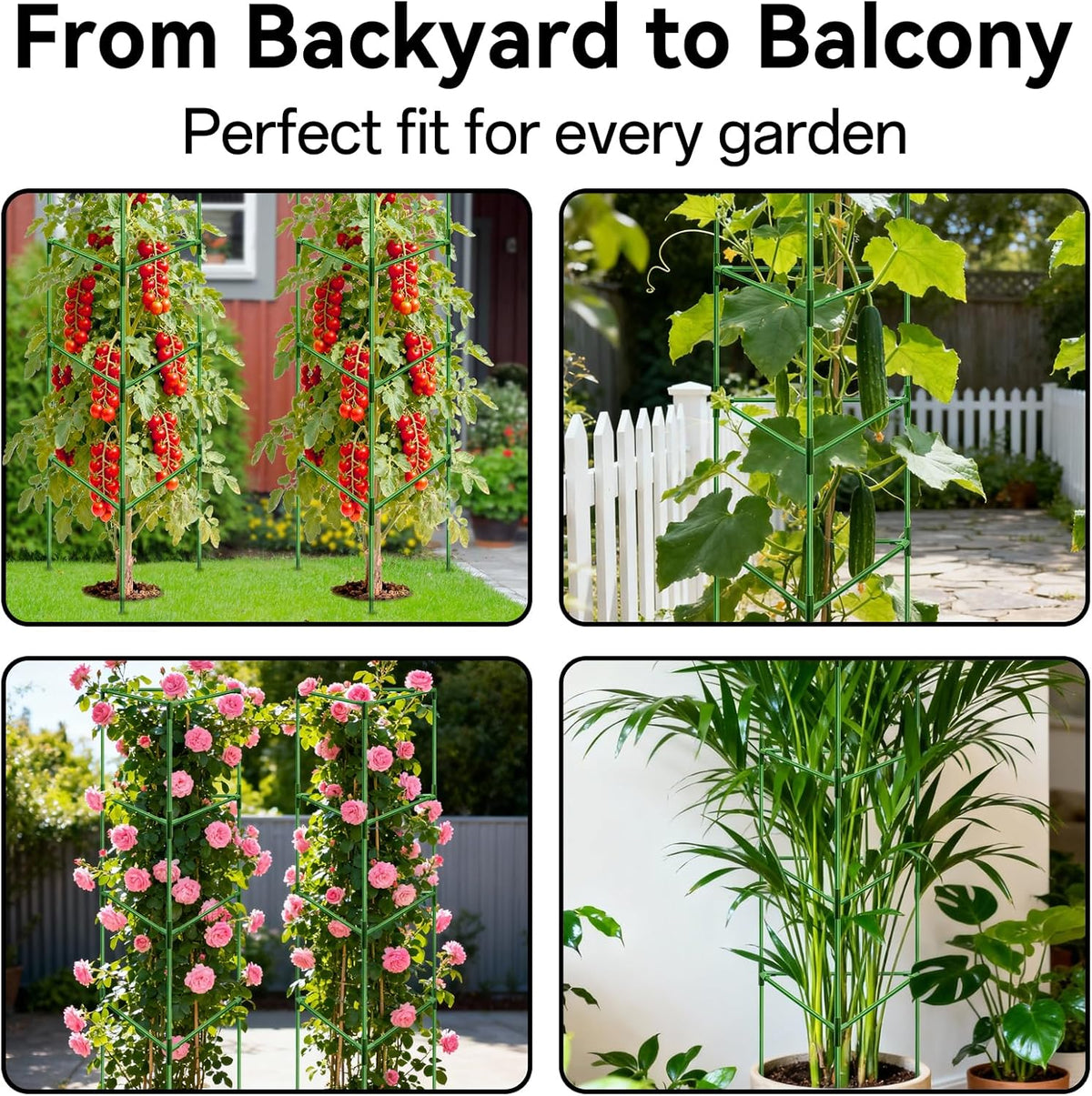 4 Pack 72" Tall Tomato Cages for Garden, Large Tomato Trellis