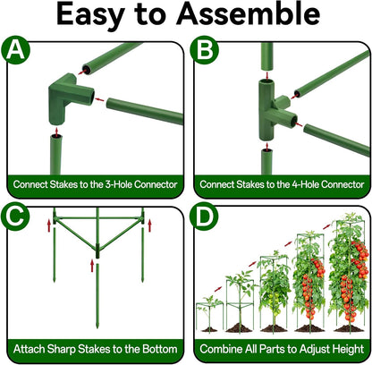 4 Pack 72" Tall Tomato Cages for Garden, Large Tomato Trellis