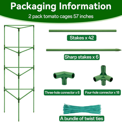 4 Pack 72" Tall Tomato Cages for Garden, Large Tomato Trellis