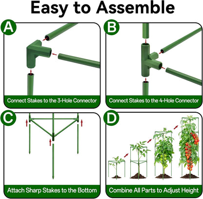 4 Pack 72" Tall Tomato Cages for Garden, Large Tomato Trellis