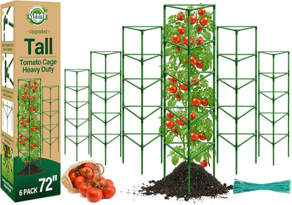 4 Pack 72" Tall Tomato Cages for Garden, Large Tomato Trellis