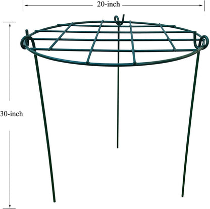 5 Pack 20 x 30 inch Poeny Cage Grow Through Grid Plant Brace Flower Support Rings, Round Metal Plant Stakes Rings, Strong Large Garden Supports for Flowers, Peonies, Rose, Lily
