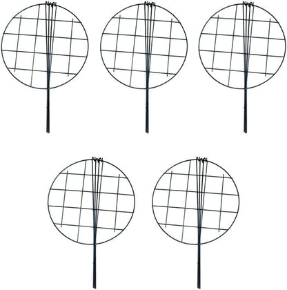 5 Pack 20 x 30 inch Poeny Cage Grow Through Grid Plant Brace Flower Support Rings, Round Metal Plant Stakes Rings, Strong Large Garden Supports for Flowers, Peonies, Rose, Lily