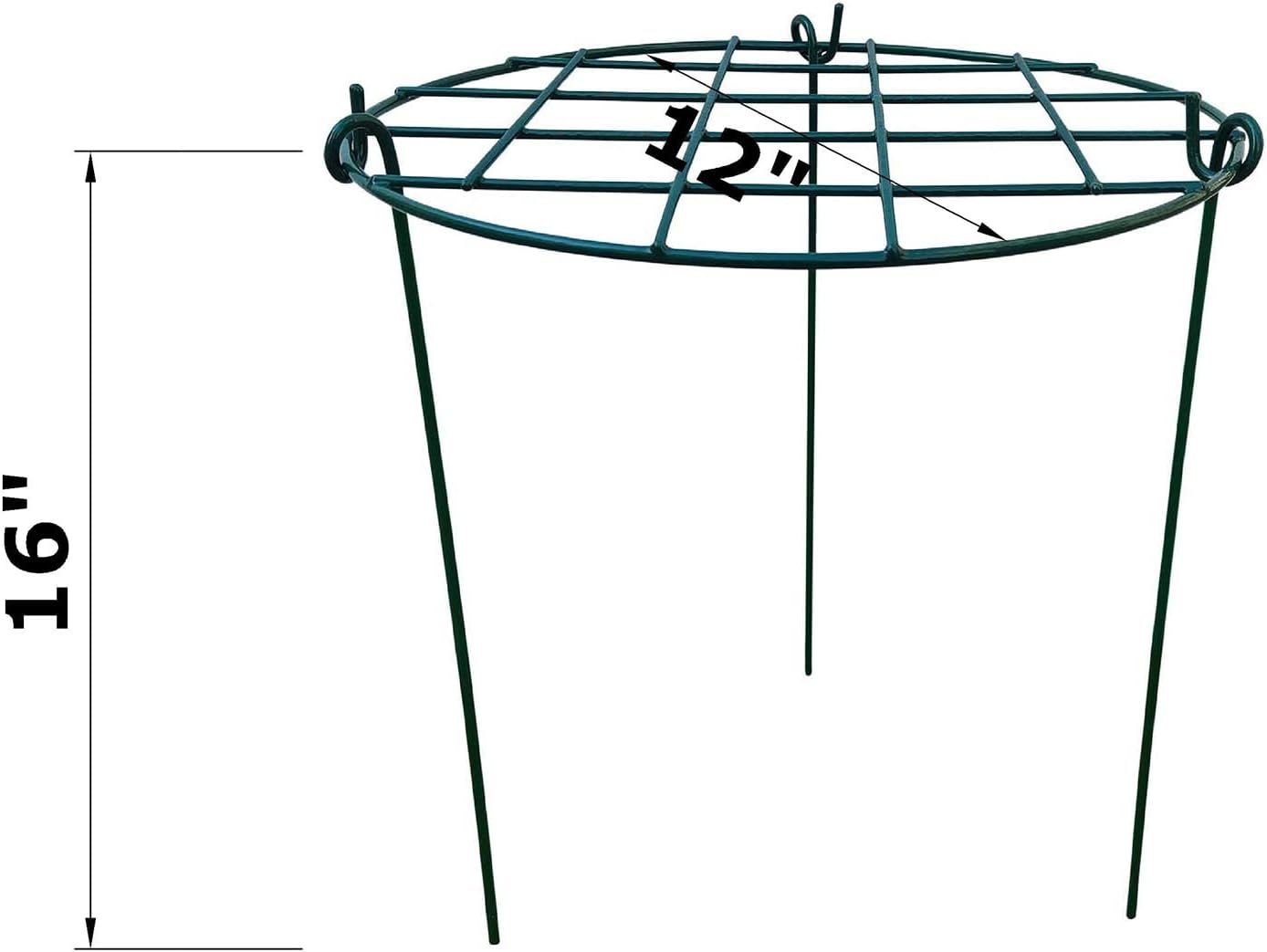 5 Pack 20 x 30 inch Poeny Cage Grow Through Grid Plant Brace Flower Support Rings, Round Metal Plant Stakes Rings, Strong Large Garden Supports for Flowers, Peonies, Rose, Lily