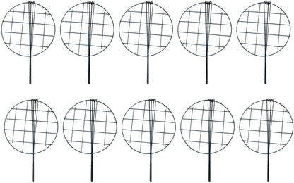 5 Pack 20 x 30 inch Poeny Cage Grow Through Grid Plant Brace Flower Support Rings, Round Metal Plant Stakes Rings, Strong Large Garden Supports for Flowers, Peonies, Rose, Lily
