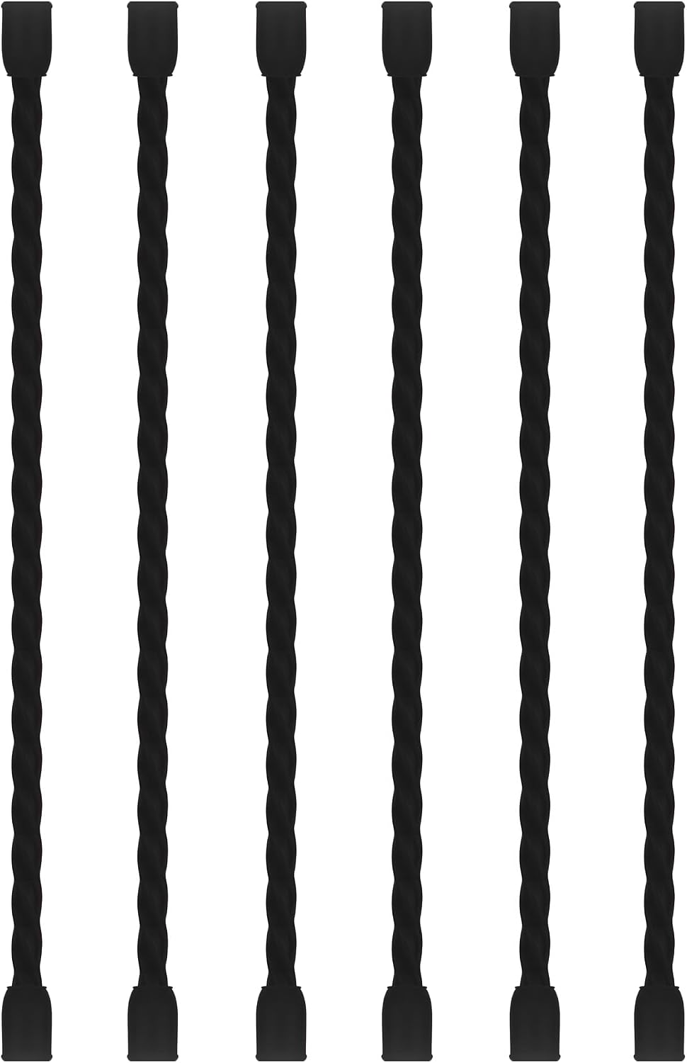 6 PCS 24-Inch Silicone Cable Ties Dia 5mm - Reusable Rubber Twist Ties Bendable Cable Ties for Bundling and Holding, All Purpose Steel-Core Cord Tie for Indoor and Outdoor (White)