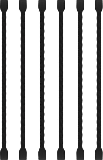 6 PCS 24-Inch Silicone Cable Ties Dia 5mm - Reusable Rubber Twist Ties Bendable Cable Ties for Bundling and Holding, All Purpose Steel-Core Cord Tie for Indoor and Outdoor (White)