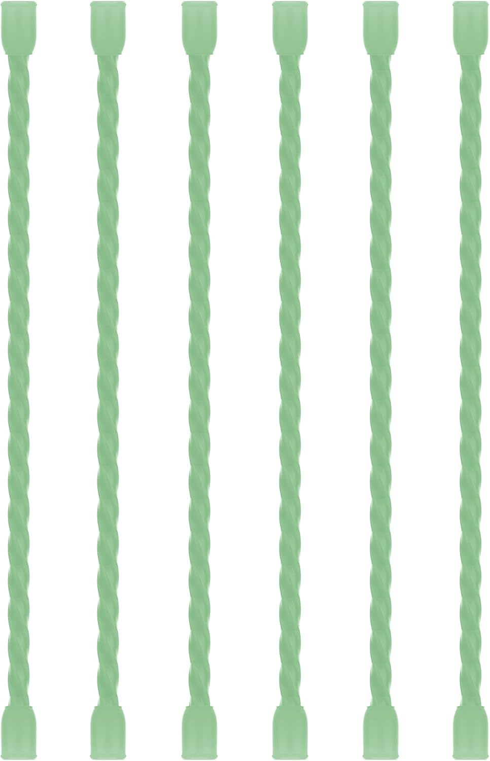 6 PCS 24-Inch Silicone Cable Ties Dia 5mm - Reusable Rubber Twist Ties Bendable Cable Ties for Bundling and Holding, All Purpose Steel-Core Cord Tie for Indoor and Outdoor (White)