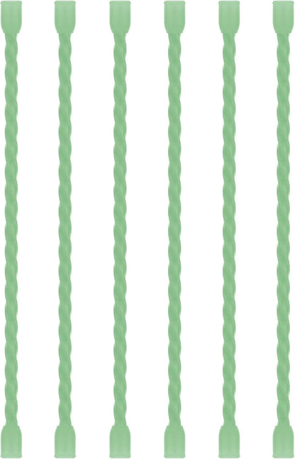 6 PCS 24-Inch Silicone Cable Ties Dia 5mm - Reusable Rubber Twist Ties Bendable Cable Ties for Bundling and Holding, All Purpose Steel-Core Cord Tie for Indoor and Outdoor (White)