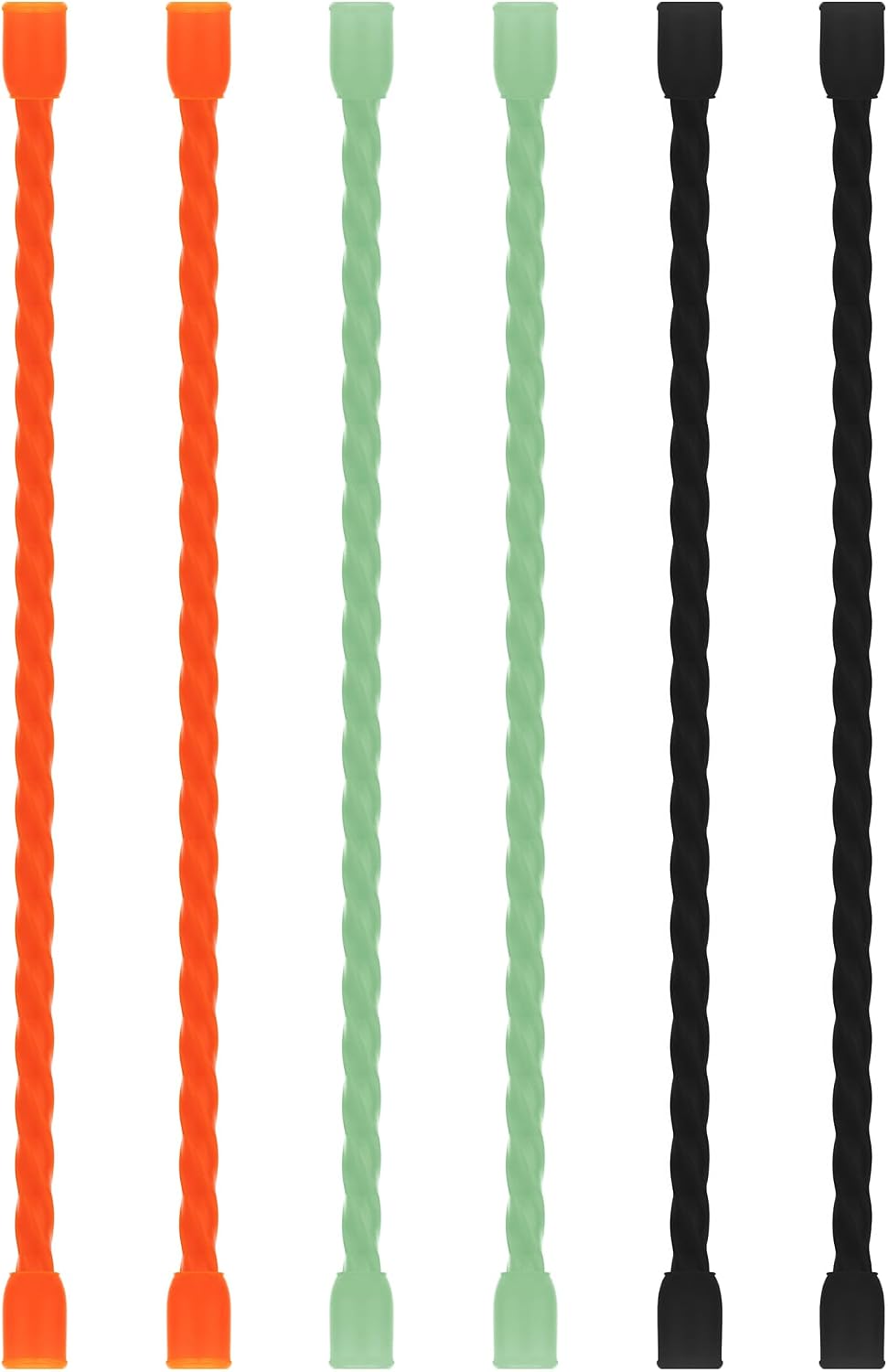 6 PCS 24-Inch Silicone Cable Ties Dia 5mm - Reusable Rubber Twist Ties Bendable Cable Ties for Bundling and Holding, All Purpose Steel-Core Cord Tie for Indoor and Outdoor (White)