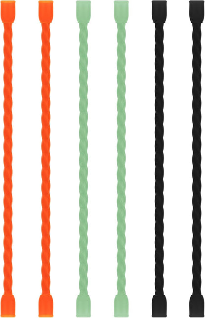 6 PCS 24-Inch Silicone Cable Ties Dia 5mm - Reusable Rubber Twist Ties Bendable Cable Ties for Bundling and Holding, All Purpose Steel-Core Cord Tie for Indoor and Outdoor (White)