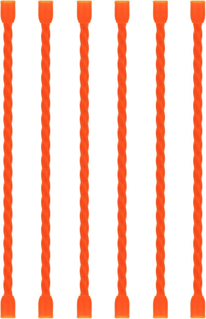 6 PCS 24-Inch Silicone Cable Ties Dia 5mm - Reusable Rubber Twist Ties Bendable Cable Ties for Bundling and Holding, All Purpose Steel-Core Cord Tie for Indoor and Outdoor (White)