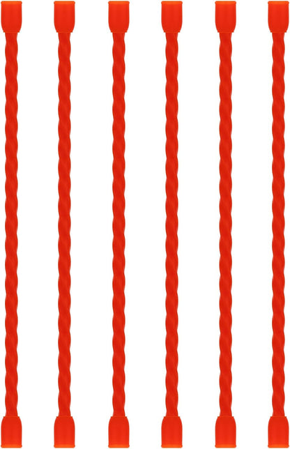 6 PCS 24-Inch Silicone Cable Ties Dia 5mm - Reusable Rubber Twist Ties Bendable Cable Ties for Bundling and Holding, All Purpose Steel-Core Cord Tie for Indoor and Outdoor (White)