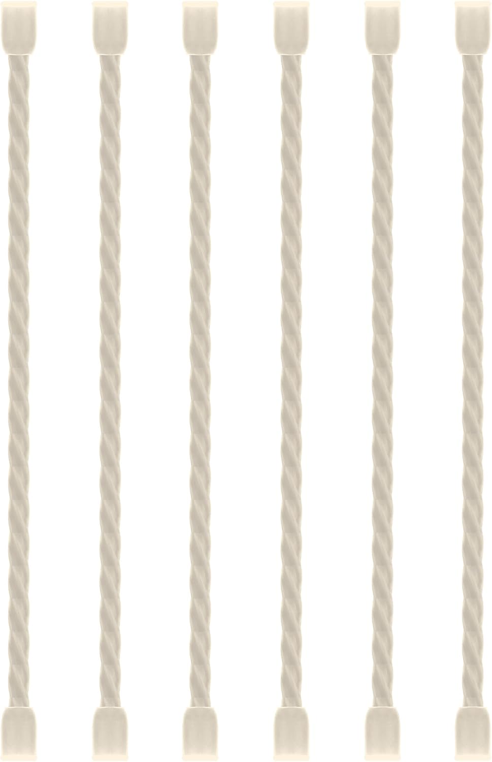 6 PCS 24-Inch Silicone Cable Ties Dia 5mm - Reusable Rubber Twist Ties Bendable Cable Ties for Bundling and Holding, All Purpose Steel-Core Cord Tie for Indoor and Outdoor (White)