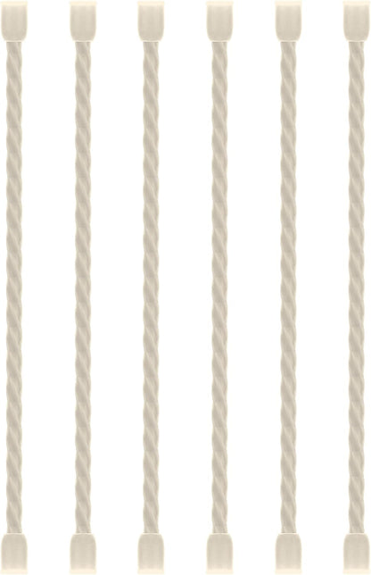 6 PCS 24-Inch Silicone Cable Ties Dia 5mm - Reusable Rubber Twist Ties Bendable Cable Ties for Bundling and Holding, All Purpose Steel-Core Cord Tie for Indoor and Outdoor (White)