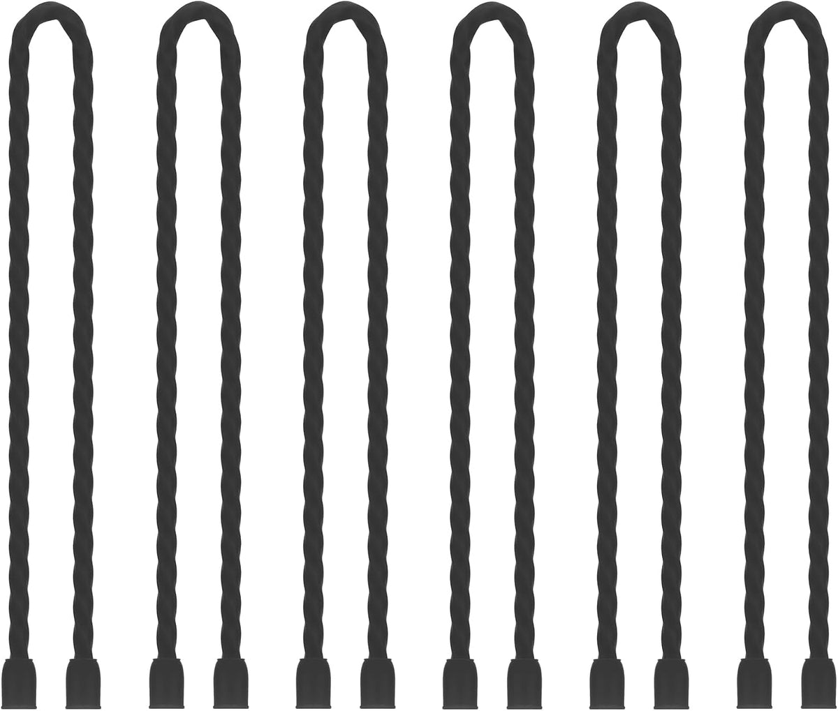 6 PCS 24-Inch Silicone Cable Ties Dia 5mm - Reusable Rubber Twist Ties Bendable Cable Ties for Bundling and Holding, All Purpose Steel-Core Cord Tie for Indoor and Outdoor (White)
