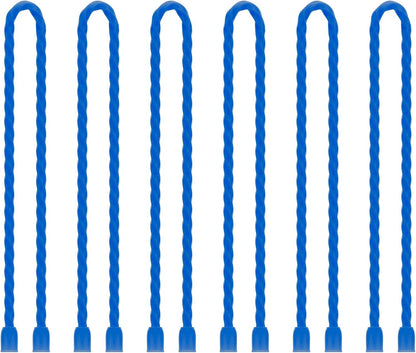 6 PCS 24-Inch Silicone Cable Ties Dia 5mm - Reusable Rubber Twist Ties Bendable Cable Ties for Bundling and Holding, All Purpose Steel-Core Cord Tie for Indoor and Outdoor (White)