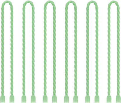 6 PCS 24-Inch Silicone Cable Ties Dia 5mm - Reusable Rubber Twist Ties Bendable Cable Ties for Bundling and Holding, All Purpose Steel-Core Cord Tie for Indoor and Outdoor (White)