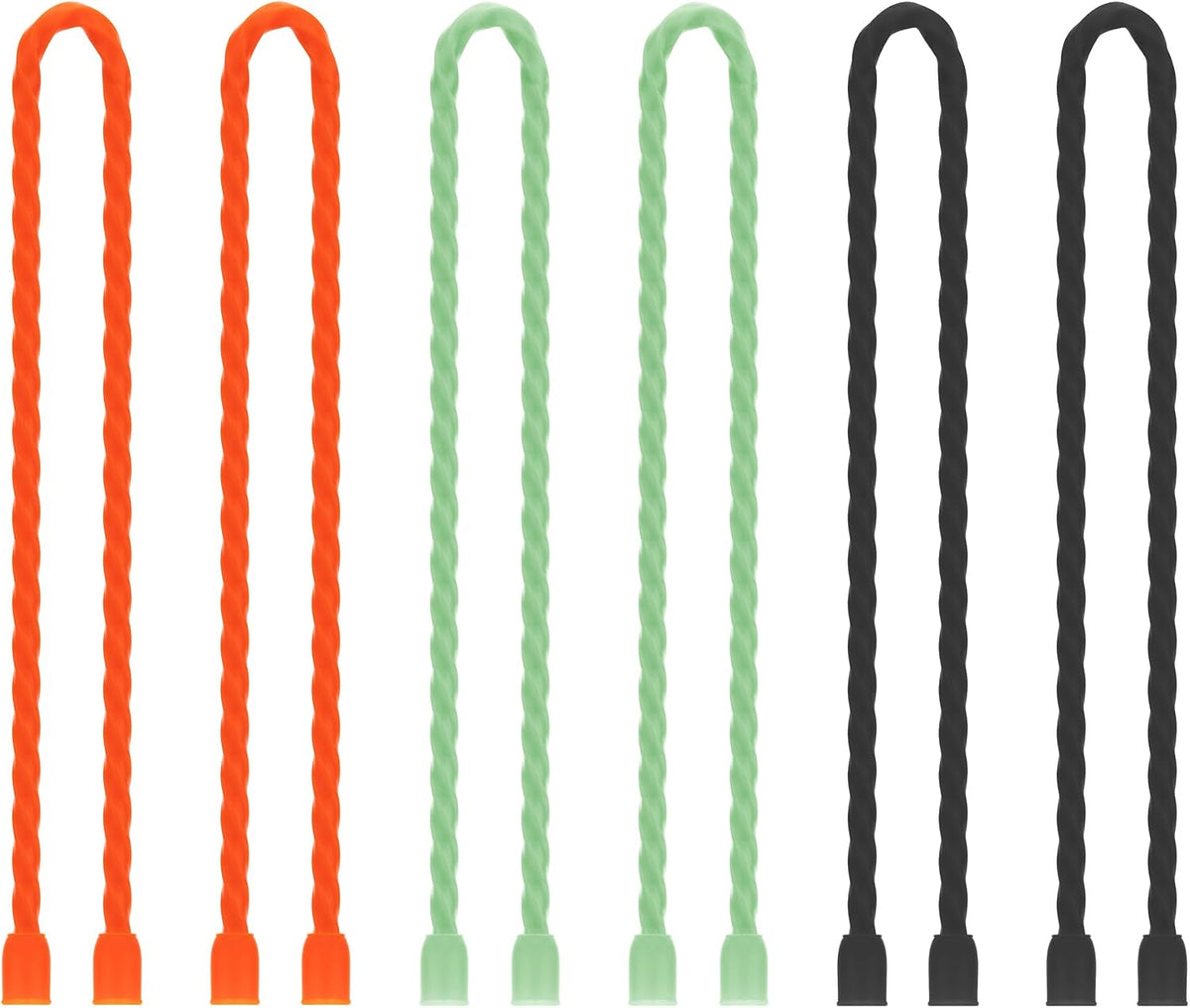 6 PCS 24-Inch Silicone Cable Ties Dia 5mm - Reusable Rubber Twist Ties Bendable Cable Ties for Bundling and Holding, All Purpose Steel-Core Cord Tie for Indoor and Outdoor (White)