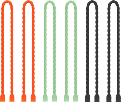 6 PCS 24-Inch Silicone Cable Ties Dia 5mm - Reusable Rubber Twist Ties Bendable Cable Ties for Bundling and Holding, All Purpose Steel-Core Cord Tie for Indoor and Outdoor (White)