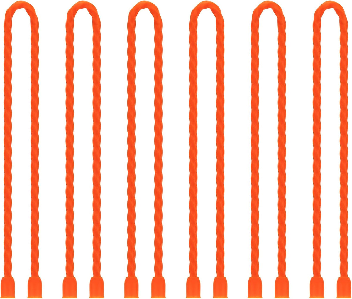 6 PCS 24-Inch Silicone Cable Ties Dia 5mm - Reusable Rubber Twist Ties Bendable Cable Ties for Bundling and Holding, All Purpose Steel-Core Cord Tie for Indoor and Outdoor (White)