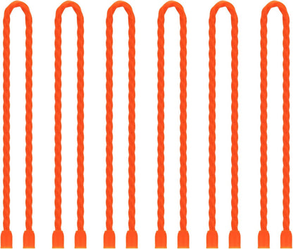 6 PCS 24-Inch Silicone Cable Ties Dia 5mm - Reusable Rubber Twist Ties Bendable Cable Ties for Bundling and Holding, All Purpose Steel-Core Cord Tie for Indoor and Outdoor (White)