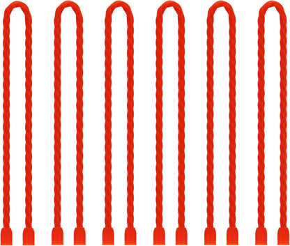 6 PCS 24-Inch Silicone Cable Ties Dia 5mm - Reusable Rubber Twist Ties Bendable Cable Ties for Bundling and Holding, All Purpose Steel-Core Cord Tie for Indoor and Outdoor (White)