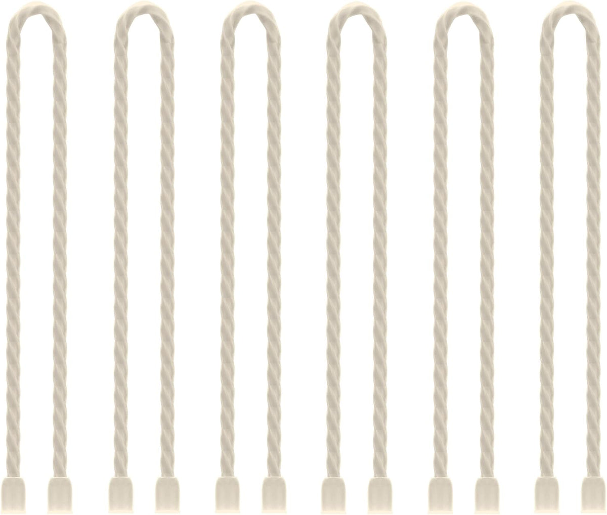 6 PCS 24-Inch Silicone Cable Ties Dia 5mm - Reusable Rubber Twist Ties Bendable Cable Ties for Bundling and Holding, All Purpose Steel-Core Cord Tie for Indoor and Outdoor (White)