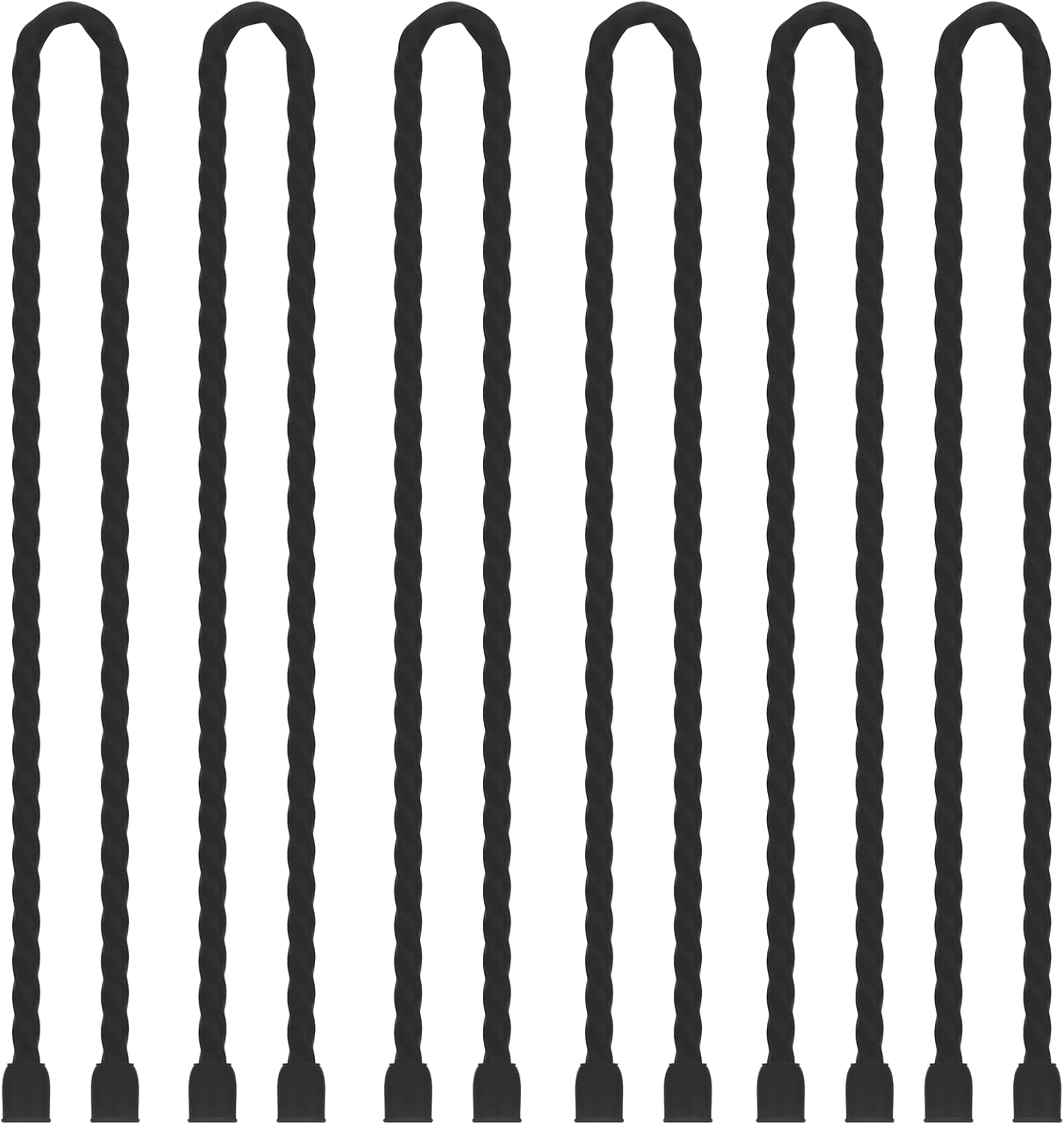 6 PCS 24-Inch Silicone Cable Ties Dia 5mm - Reusable Rubber Twist Ties Bendable Cable Ties for Bundling and Holding, All Purpose Steel-Core Cord Tie for Indoor and Outdoor (White)