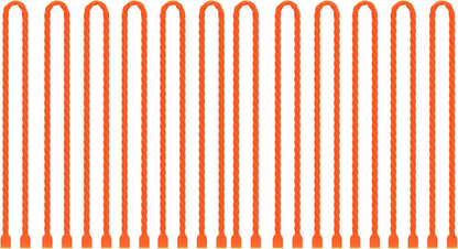 6 PCS 24-Inch Silicone Cable Ties Dia 5mm - Reusable Rubber Twist Ties Bendable Cable Ties for Bundling and Holding, All Purpose Steel-Core Cord Tie for Indoor and Outdoor (White)