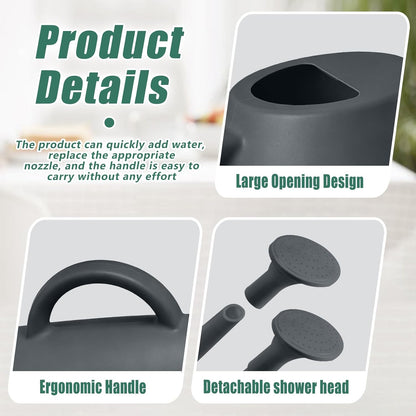 Indoor and Outdoor Watering Can - Long Spout -1/2 Gallon (64oz) - Black