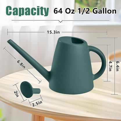 Indoor and Outdoor Watering Can - Long Spout -1/2 Gallon (64oz) - Black
