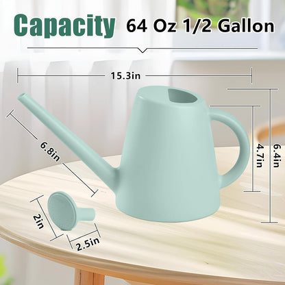 Indoor and Outdoor Watering Can - Long Spout -1/2 Gallon (64oz) - Black