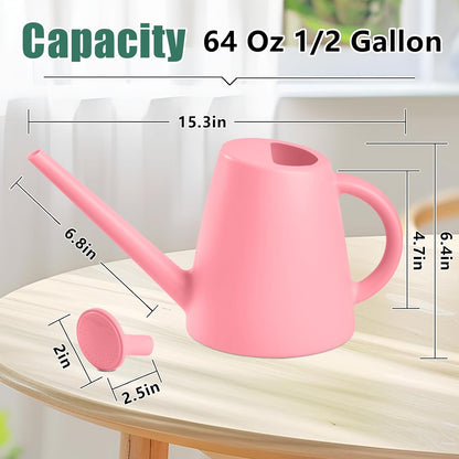 Indoor and Outdoor Watering Can - Long Spout -1/2 Gallon (64oz) - Black