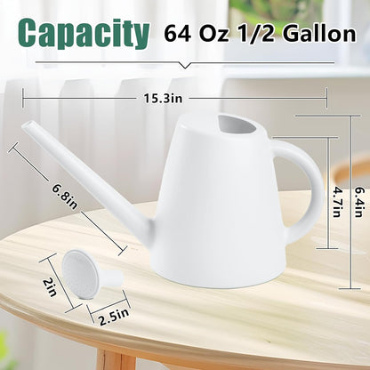 Indoor and Outdoor Watering Can - Long Spout -1/2 Gallon (64oz) - Black