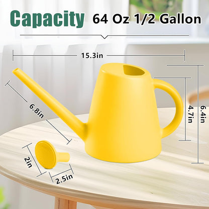 Indoor and Outdoor Watering Can - Long Spout -1/2 Gallon (64oz) - Black
