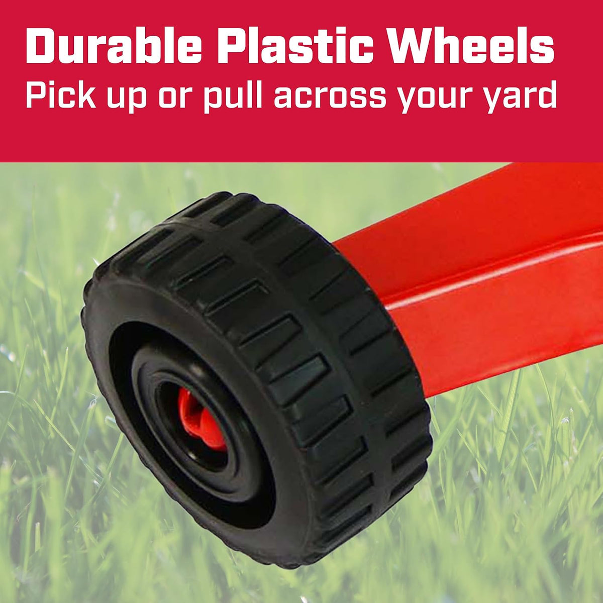 Wheeled Impact Sprinkler, 360° Automatic, Up to 85 ft Coverage, Red