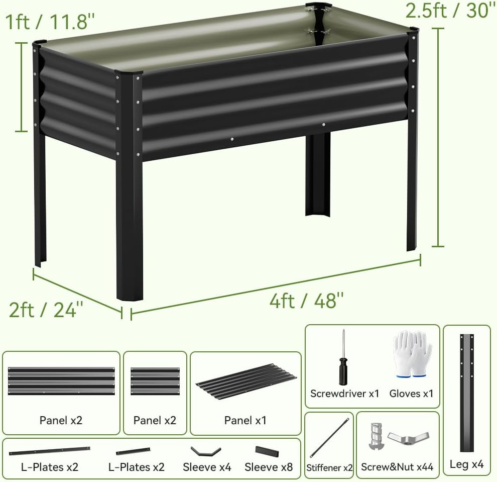 2 Pack Planter Box with Trellis and Wheels, 48In Elevated Raised Garden Bed, Drainage Holes, Outdoor Lattice for Climbing Flowers, Vegetables, Patio Balcony, Brown