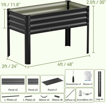 2 Pack Planter Box with Trellis and Wheels, 48In Elevated Raised Garden Bed, Drainage Holes, Outdoor Lattice for Climbing Flowers, Vegetables, Patio Balcony, Brown