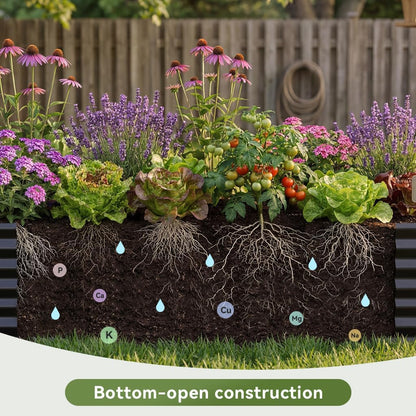 2 Pack Planter Box with Trellis and Wheels, 48In Elevated Raised Garden Bed, Drainage Holes, Outdoor Lattice for Climbing Flowers, Vegetables, Patio Balcony, Brown