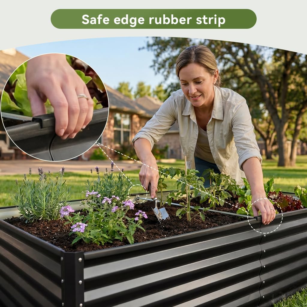 2 Pack Planter Box with Trellis and Wheels, 48In Elevated Raised Garden Bed, Drainage Holes, Outdoor Lattice for Climbing Flowers, Vegetables, Patio Balcony, Brown