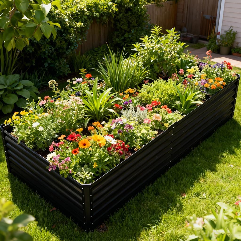 2 Pack Planter Box with Trellis and Wheels, 48In Elevated Raised Garden Bed, Drainage Holes, Outdoor Lattice for Climbing Flowers, Vegetables, Patio Balcony, Brown