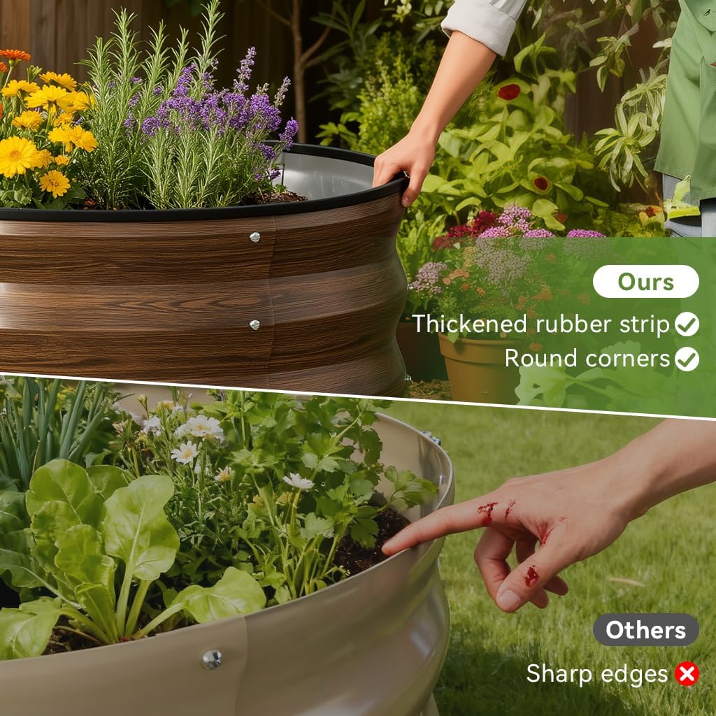 2 Pack Planter Box with Trellis and Wheels, 48In Elevated Raised Garden Bed, Drainage Holes, Outdoor Lattice for Climbing Flowers, Vegetables, Patio Balcony, Brown