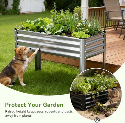 2 Pack Planter Box with Trellis and Wheels, 48In Elevated Raised Garden Bed, Drainage Holes, Outdoor Lattice for Climbing Flowers, Vegetables, Patio Balcony, Brown