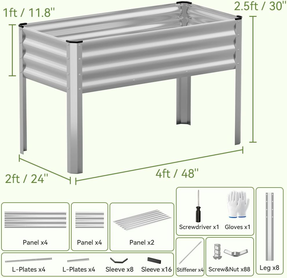 2 Pack Planter Box with Trellis and Wheels, 48In Elevated Raised Garden Bed, Drainage Holes, Outdoor Lattice for Climbing Flowers, Vegetables, Patio Balcony, Brown
