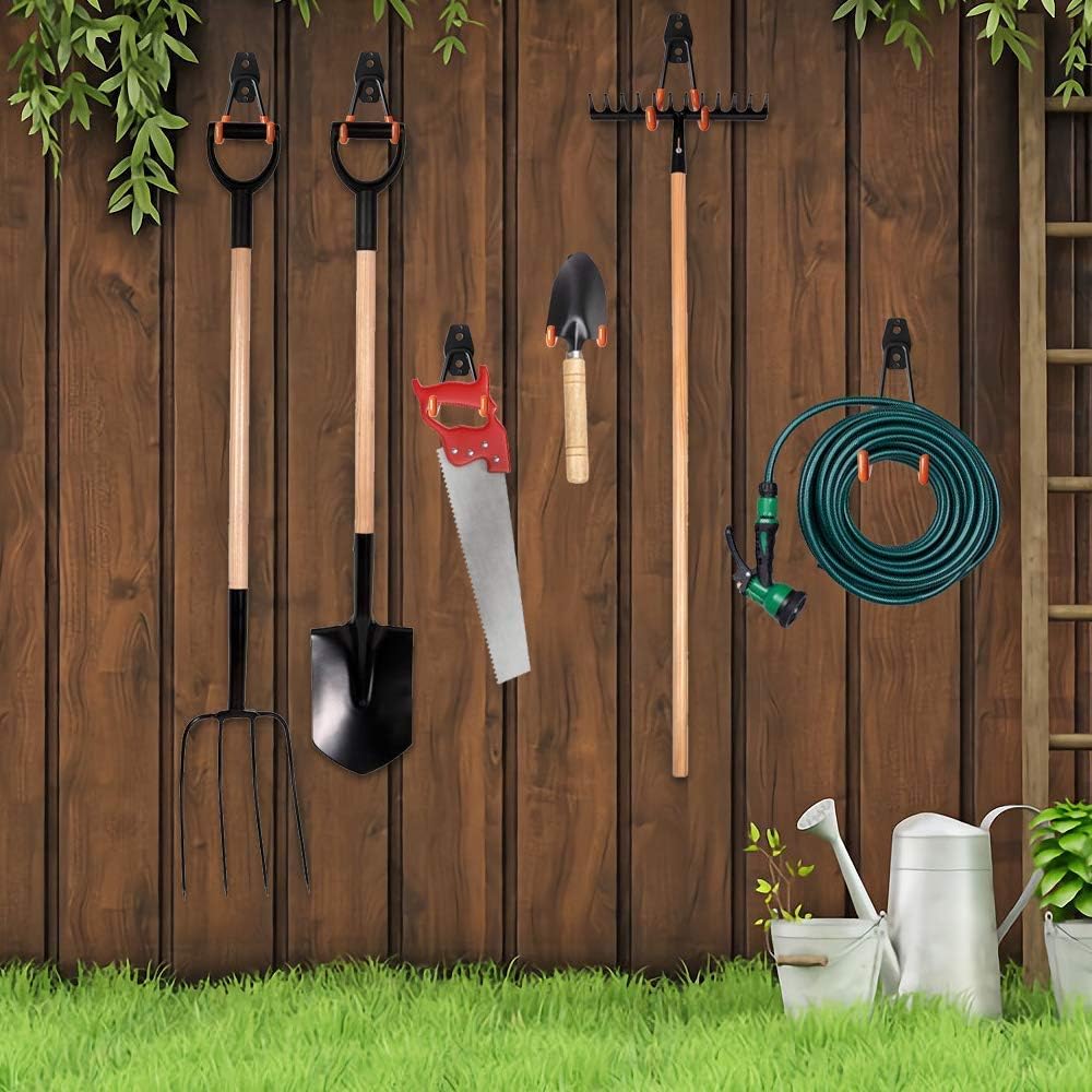 Garage Hooks, 12 Pack Wall Storage Hook Includes 2 Extension Cord Holder, Utility Organization, Heavy Duty Wall Mount Hangers for Hanging Bike, Ladder, Garden Tools